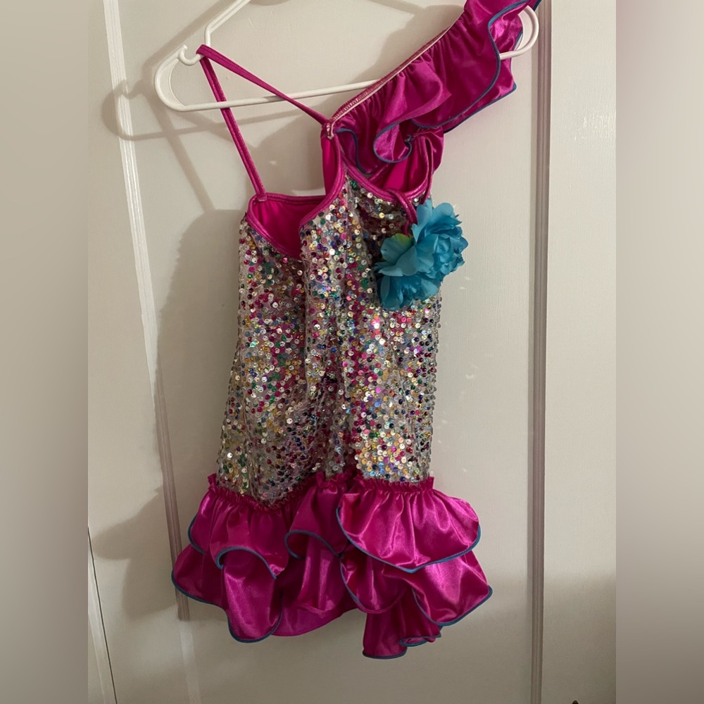 Multi color sequined dance costume. Size small.